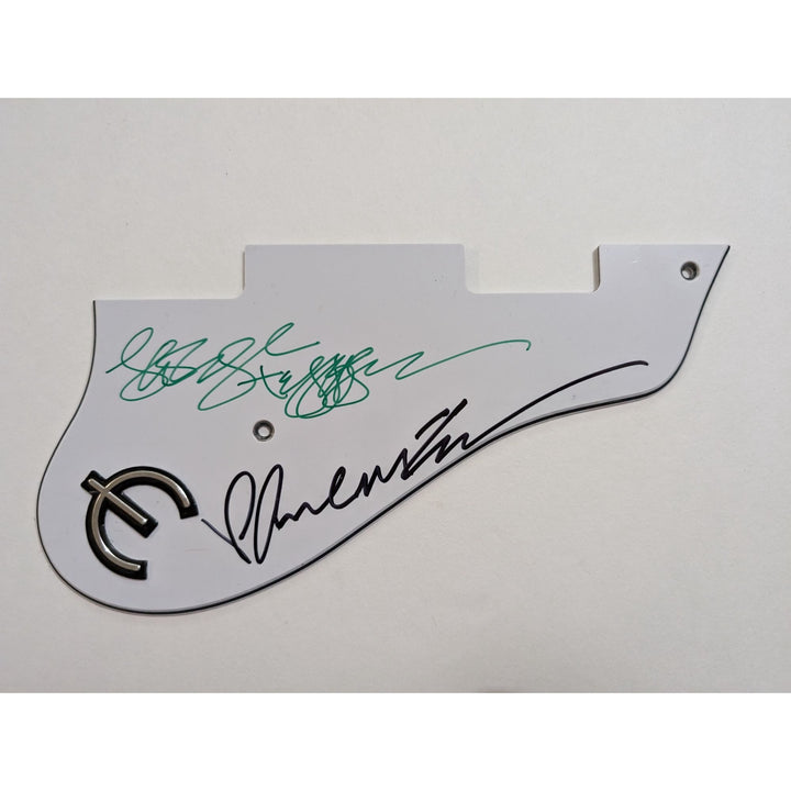 George Harrison and Paul McCartney Epiphone Gibson electric guitar pickguard signed with proof