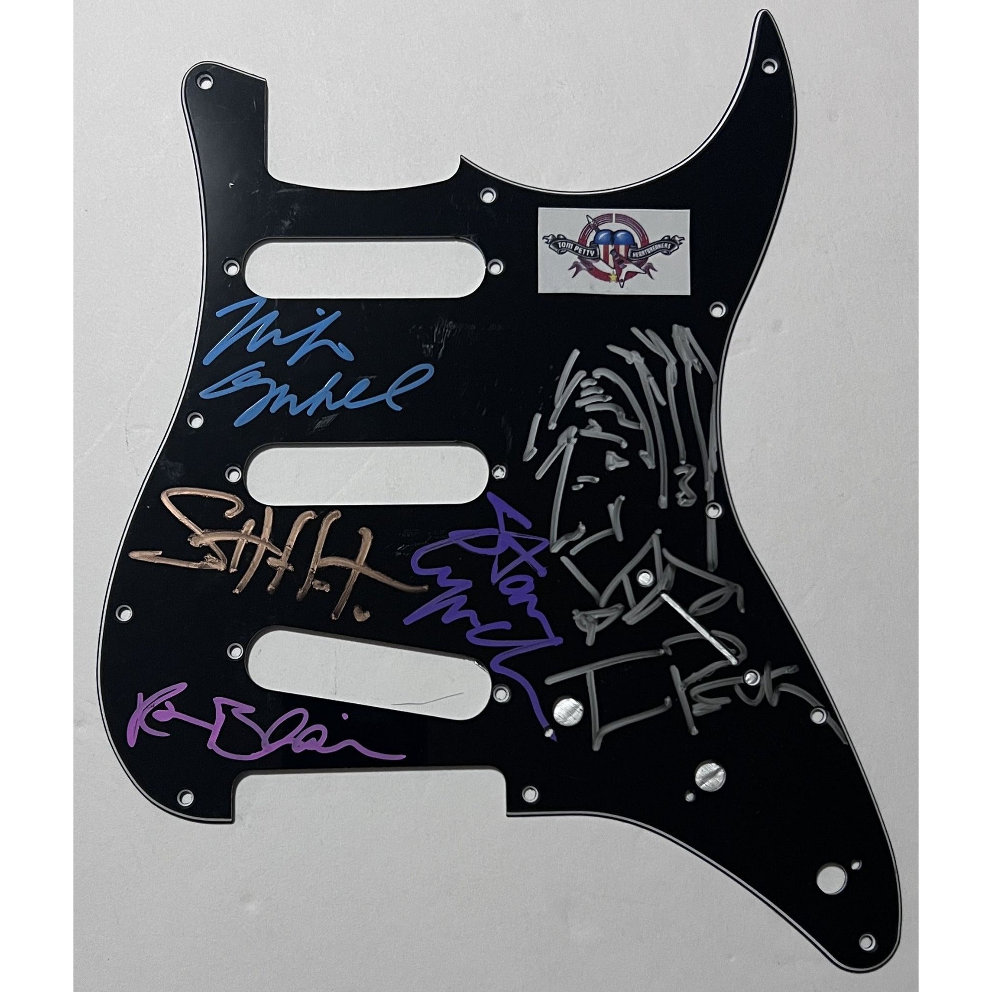 Tom Petty and the Heartbreakers  Stratocaster electric pickguard signed with proof