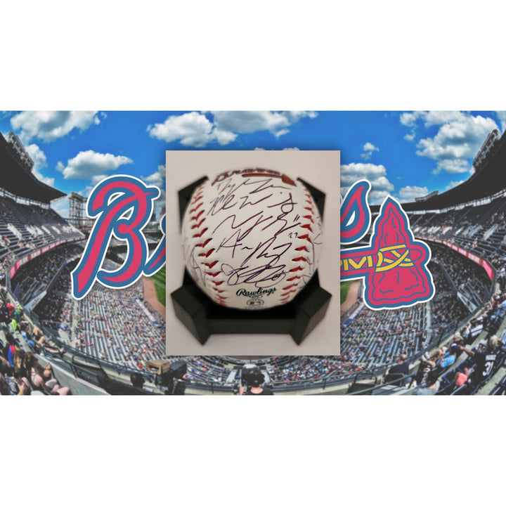 Freddie Freeman Atlanta Braves 2021 World Series champions team signed baseball with proof