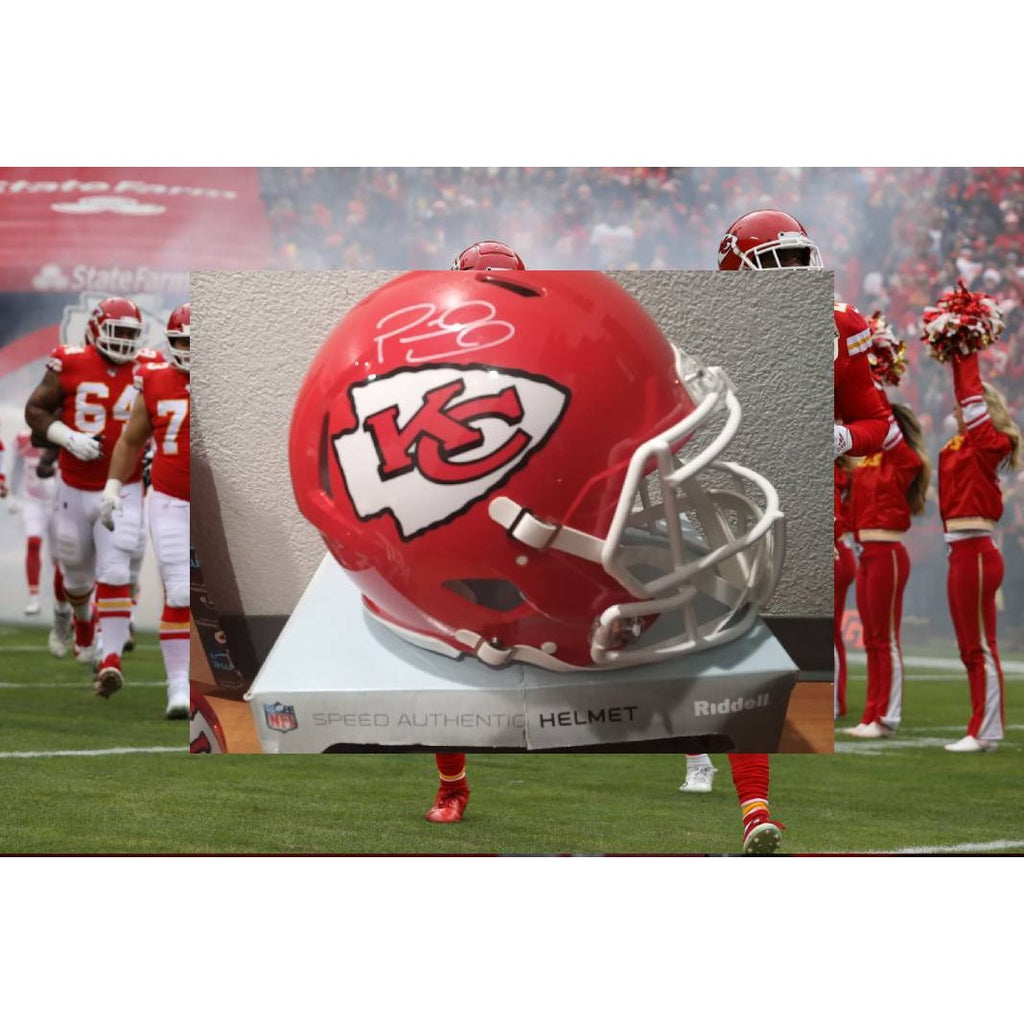 Patrick Mahomes Kansas City Chiefs Riddell speed authentic game model helmet signed with proof