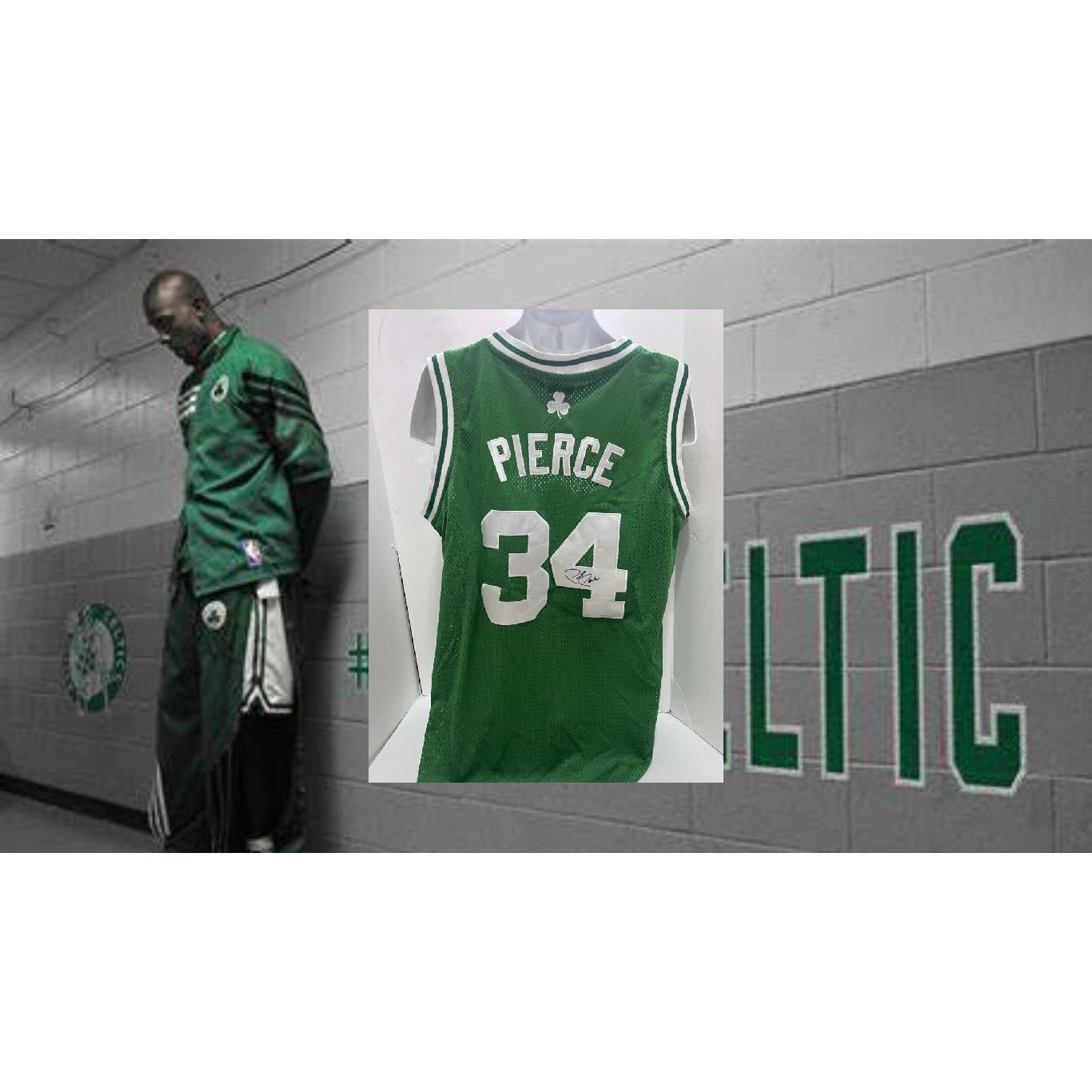 Paul Pierce Boston Celtics game model embroidered Jersey Size 52 signed with proof