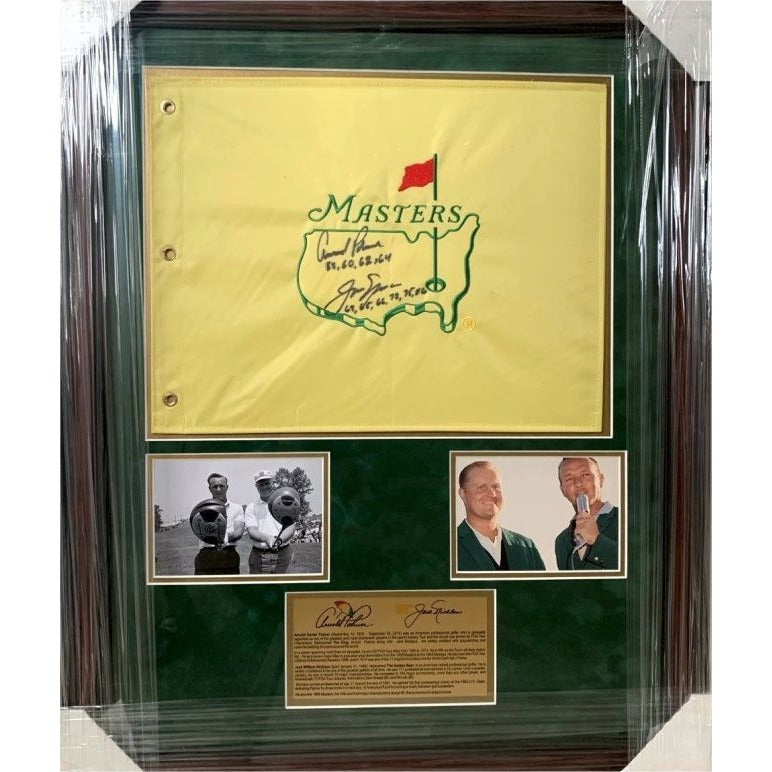 Bryson DeChambeau & Xander Schauffele PGA embroidered golf flag signed with proof