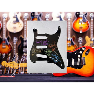 ACDC Angus and Malcolm Young  Stratocaster electric pickguard signed with proof