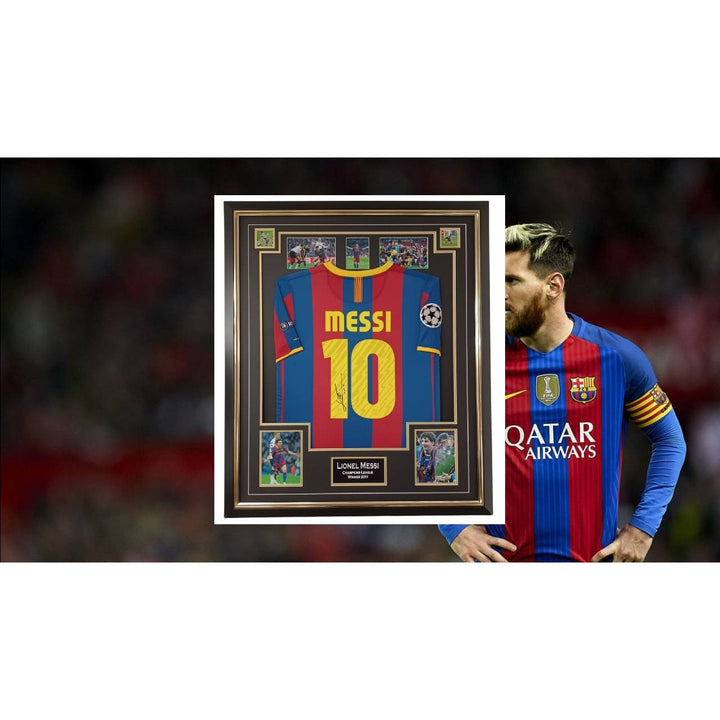 Lionel Messi Barcelona game model shirt El Clasico 2017 signed & framed with photo proof