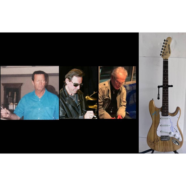 Eric Clapton Ginger Baker Jack Bruce Cream full size Huntington Stratocaster electric guitar signed with proof