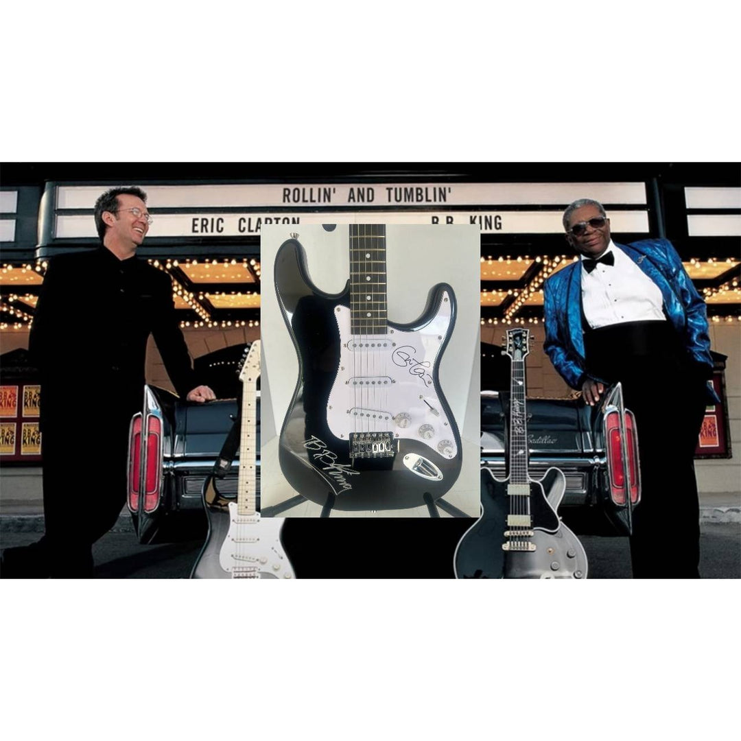 Eric Clapton and Riley "BB" King stratocaster electric guitar signed with proof