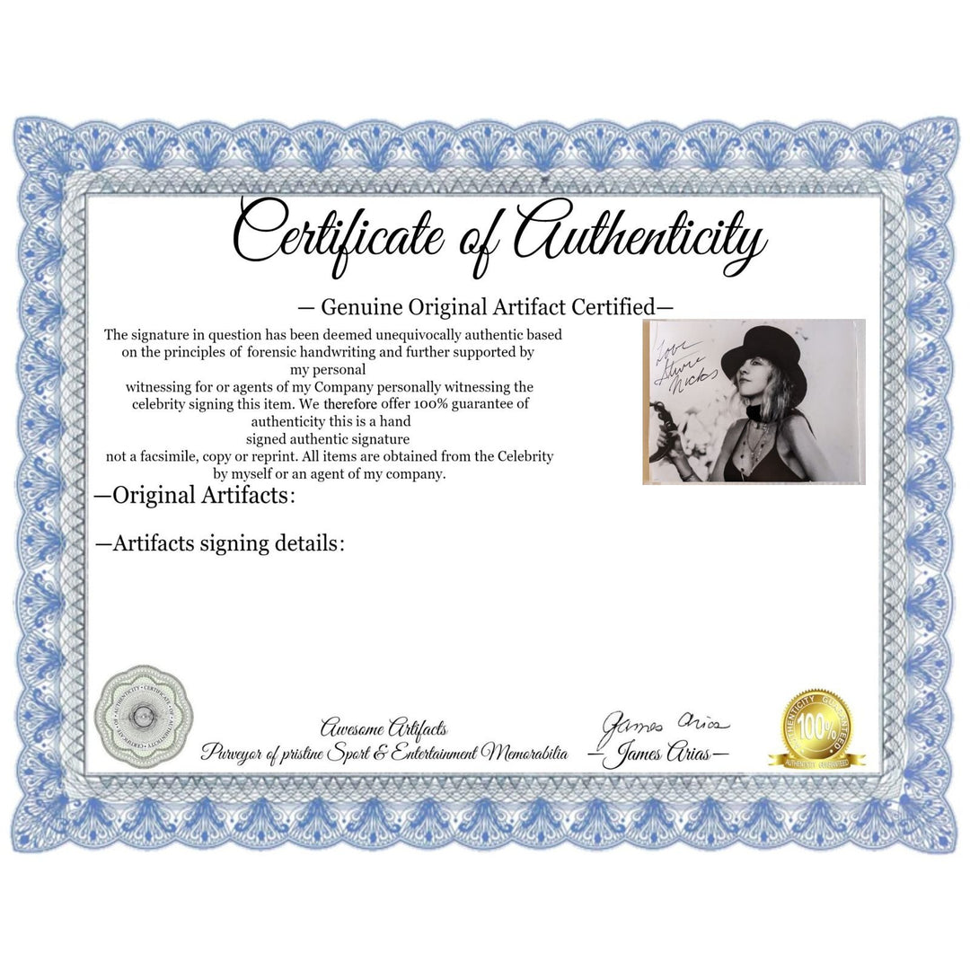 Stevie Nicks Fleetwood Mac 8x10 photo signed with proof