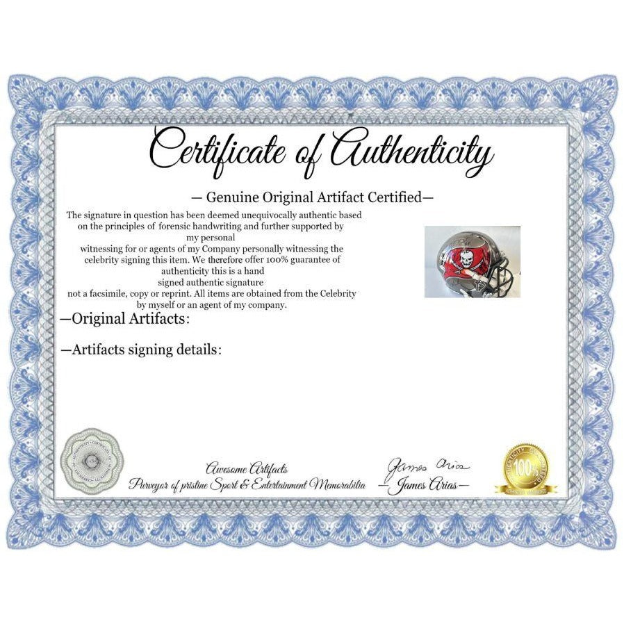 Tom Brady Rob Gronkowski Mike Evans Tampa Bay Buccaneers Super Bowl champions 40 plus signed Riddell replica full size helmet signed