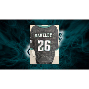 Saquon Barkley Philadelphia Eagles Superbowl XIL game model jersey team signed (45 plus signed) with proof