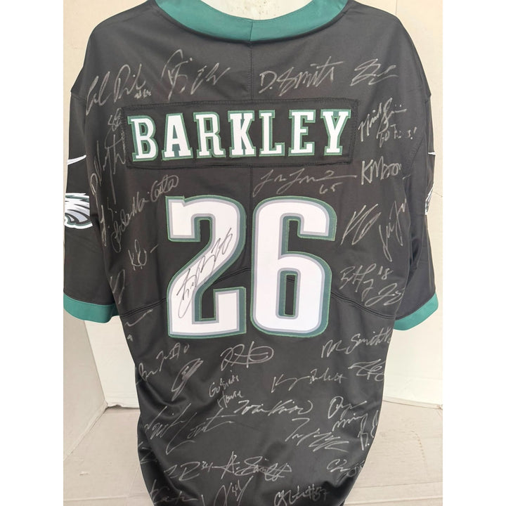 Saquon Barkley Philadelphia Eagles Superbowl XIL game model jersey team signed (45 plus signed) with proof.