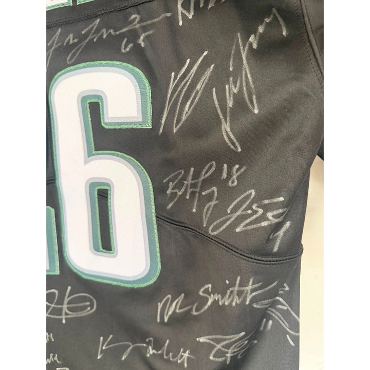 Saquon Barkley Philadelphia Eagles Superbowl XIL game model jersey team signed (45 plus signed) with proof.
