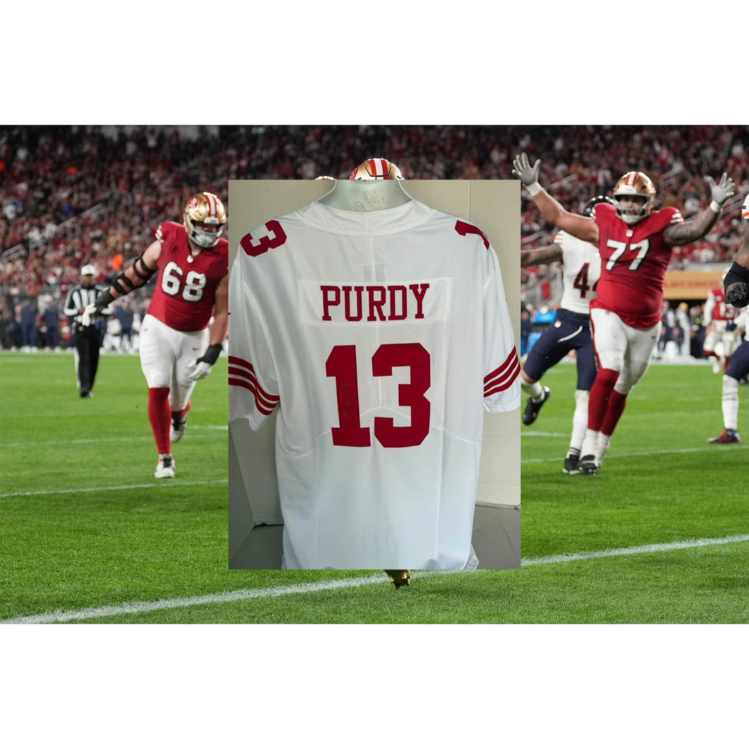 Brock Purdy San Francisco 49ers game model jersey signed with proof.