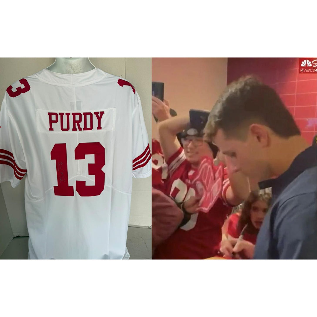Brock Purdy San Francisco 49ers game model jersey signed with proof.