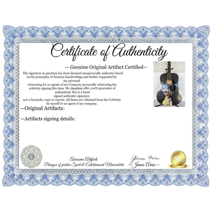 Sade Adu full size acoustic guitar signed with proof