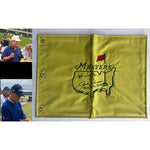 Load image into Gallery viewer, Jack Nicklaus signed and inscribed with Master&#39;s championships and Tom Watson Masters embroidered pin flag signed with proof
