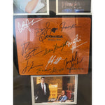 Load image into Gallery viewer, Wall Street Michael Douglas Charlie Sheen cast signed &amp; framed with proof 31x15
