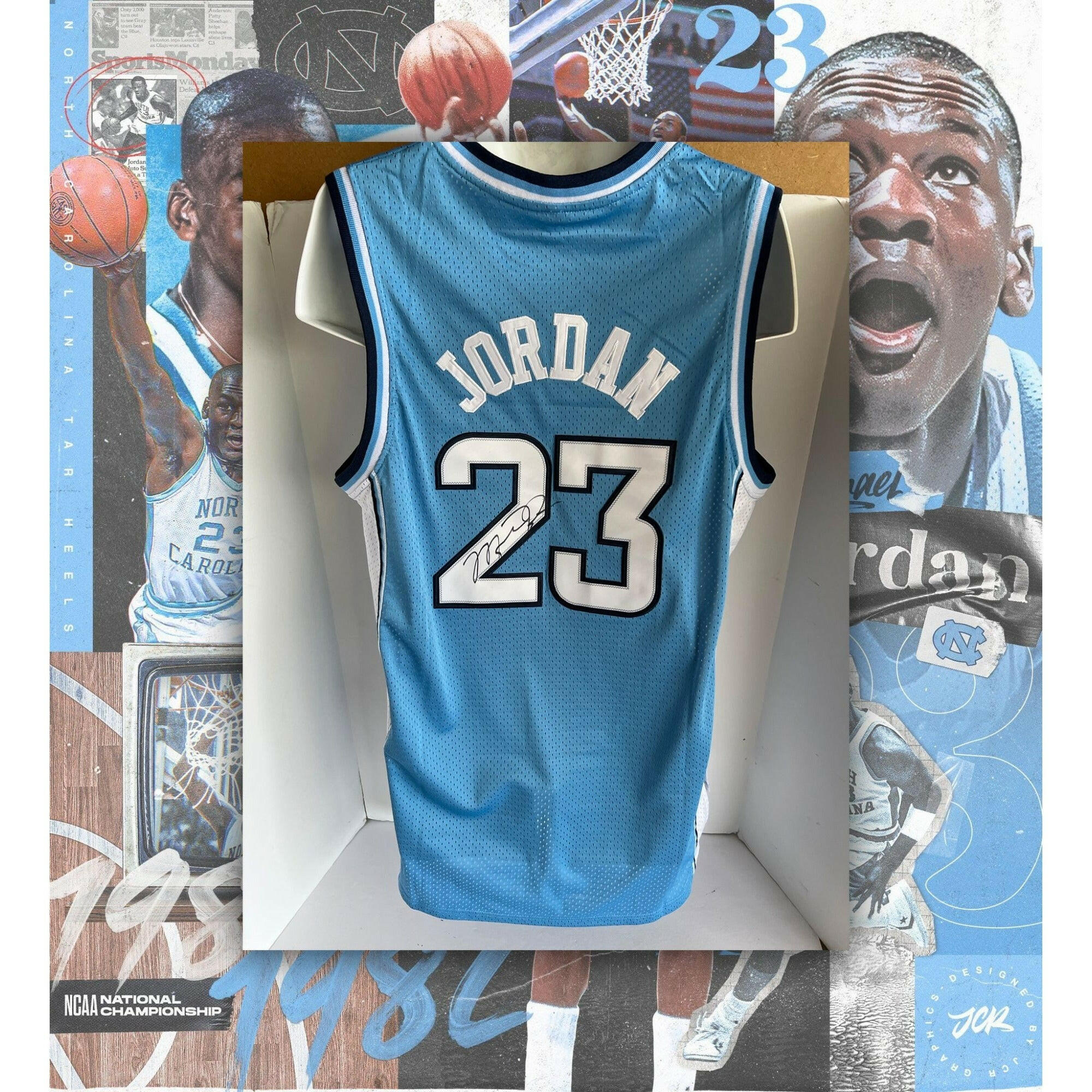 Michael jordan best sale signed unc jersey