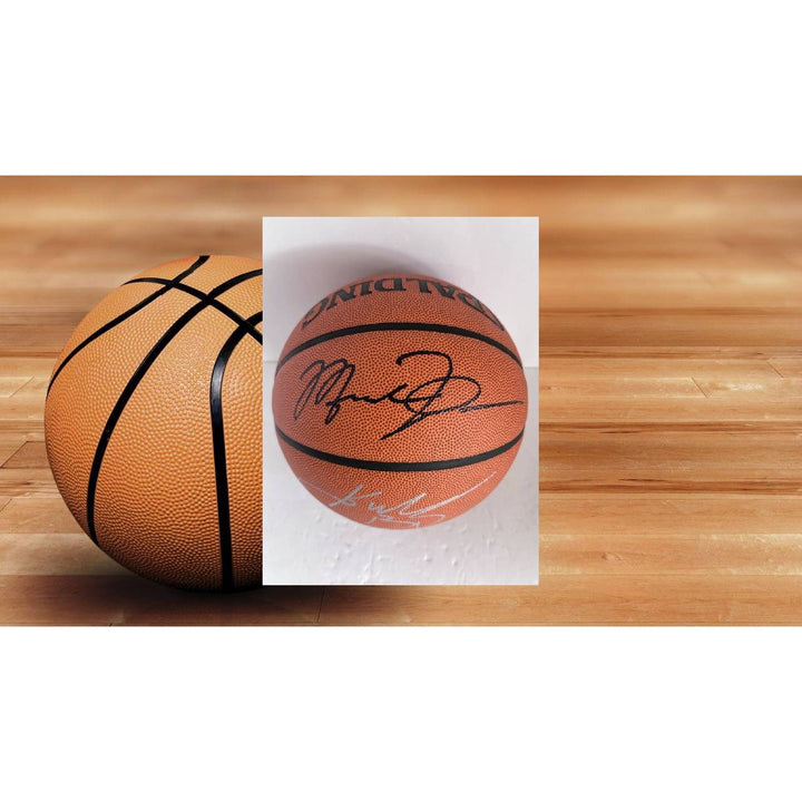 Kobe Bryant Michael Jordan NBA full size Spalding David Stern basketball signed with proof