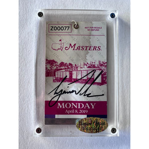Tiger Woods 2019 Masters Golf Tournament ticket signed with proof