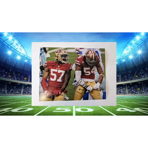 San Francisco 49ers Fred Warner Dre Greenlaw 8x10 photo sign with proof