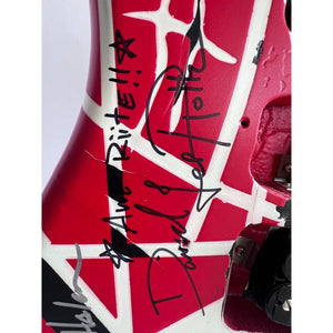 Eddie Van Halen Frankenstein Fender Stratocaster electric guitar signed by David Lee Roth Eddie Van Halen Michael Anthony Sammy Hagar