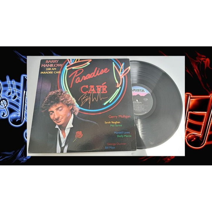 Barry Manilow Paradise Cafe LP signed with proof