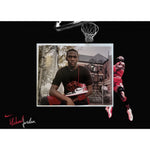 Load image into Gallery viewer, Michael Jordan with Air Jordan vintage 8x10 photo signed with proof
