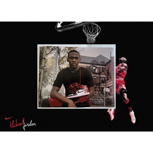 Michael Jordan with Air Jordan vintage 8x10 photo signed with proof