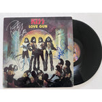 Load image into Gallery viewer, Kiss, Gene Simmons, Paul Stanley, Peter Chris, Ace Frehley Love Gun original lp signed with proof
