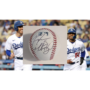 Freddie Freeman & Mookie Betts Los Angeles Dodgers Rawlings MLB official MLB baseball signed with proof and free display case