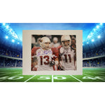 Load image into Gallery viewer, Arizona Cardinals Hall of Famers Kurt Warner and Larry Fitzgerald signed 8 by 10 photo
