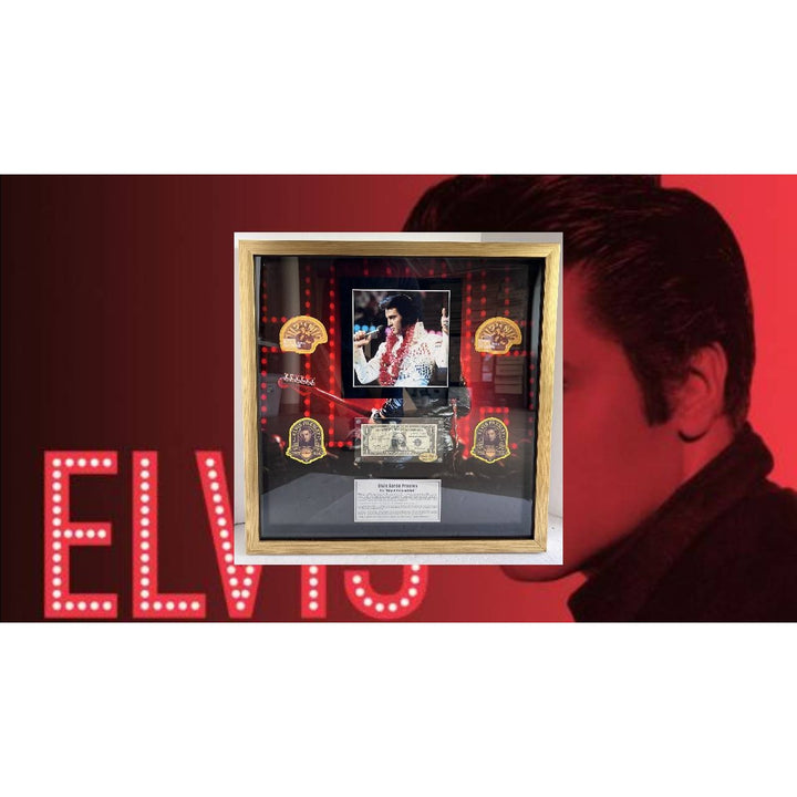 Elvis Presley signed and framed 24x24 inches vintage dollar bill