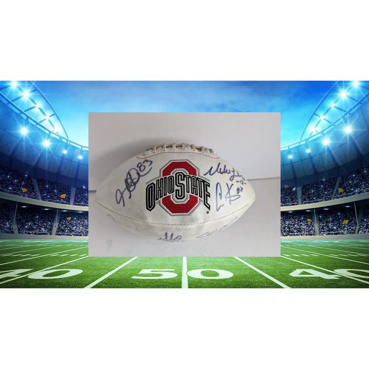 Ohio State Buckeyes Eddie George Archie Griffin Orlando Pace Chris Carter AJ Hawk Legend signed football