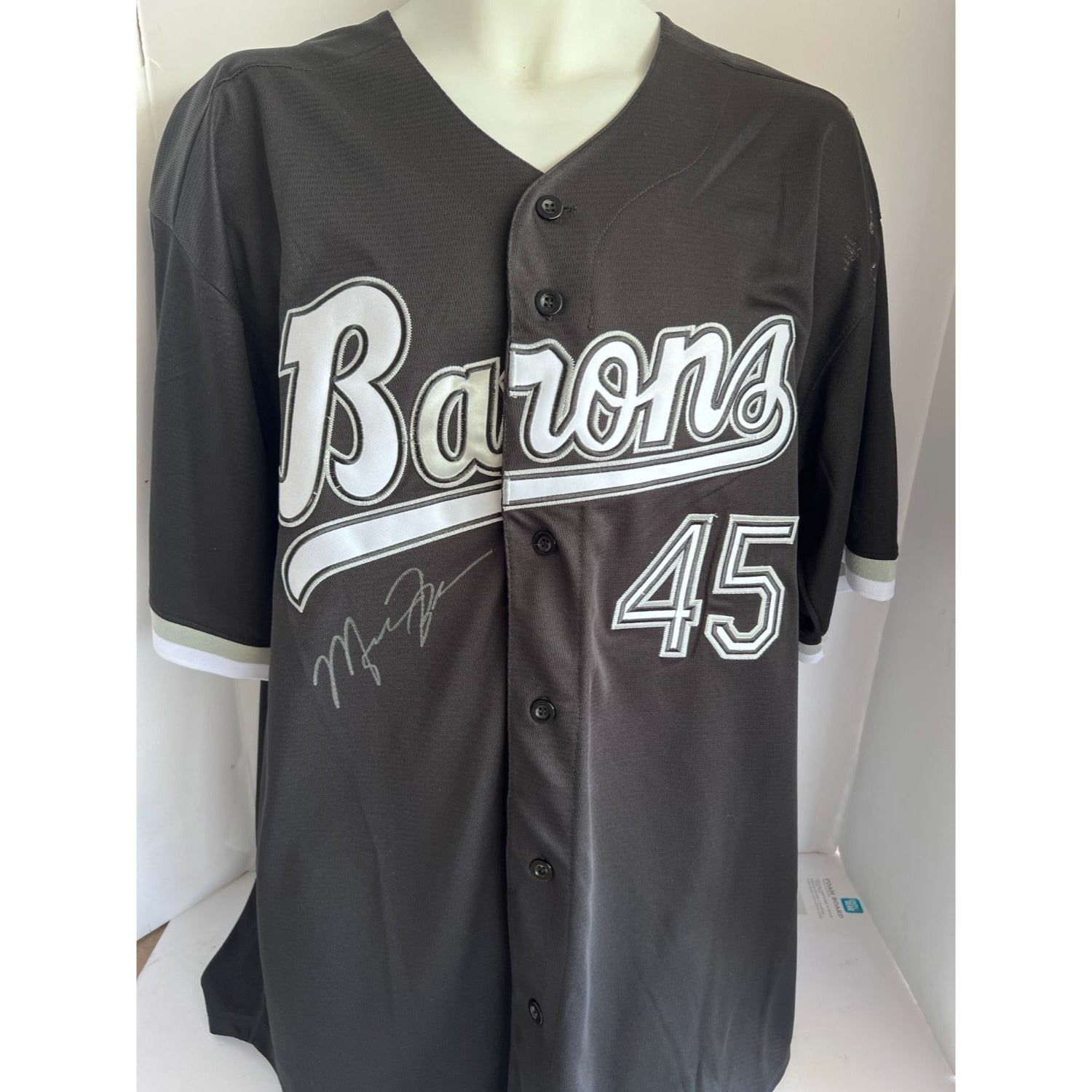 Awesome Artifacts Michael Jordan Birmingham Barons Signed Jersey Black with Proof by Awesome Artifact