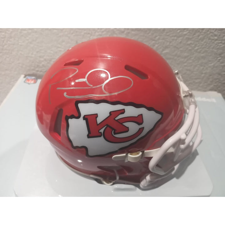 Patrick Mahomes Riddell mini helmet signed with proof