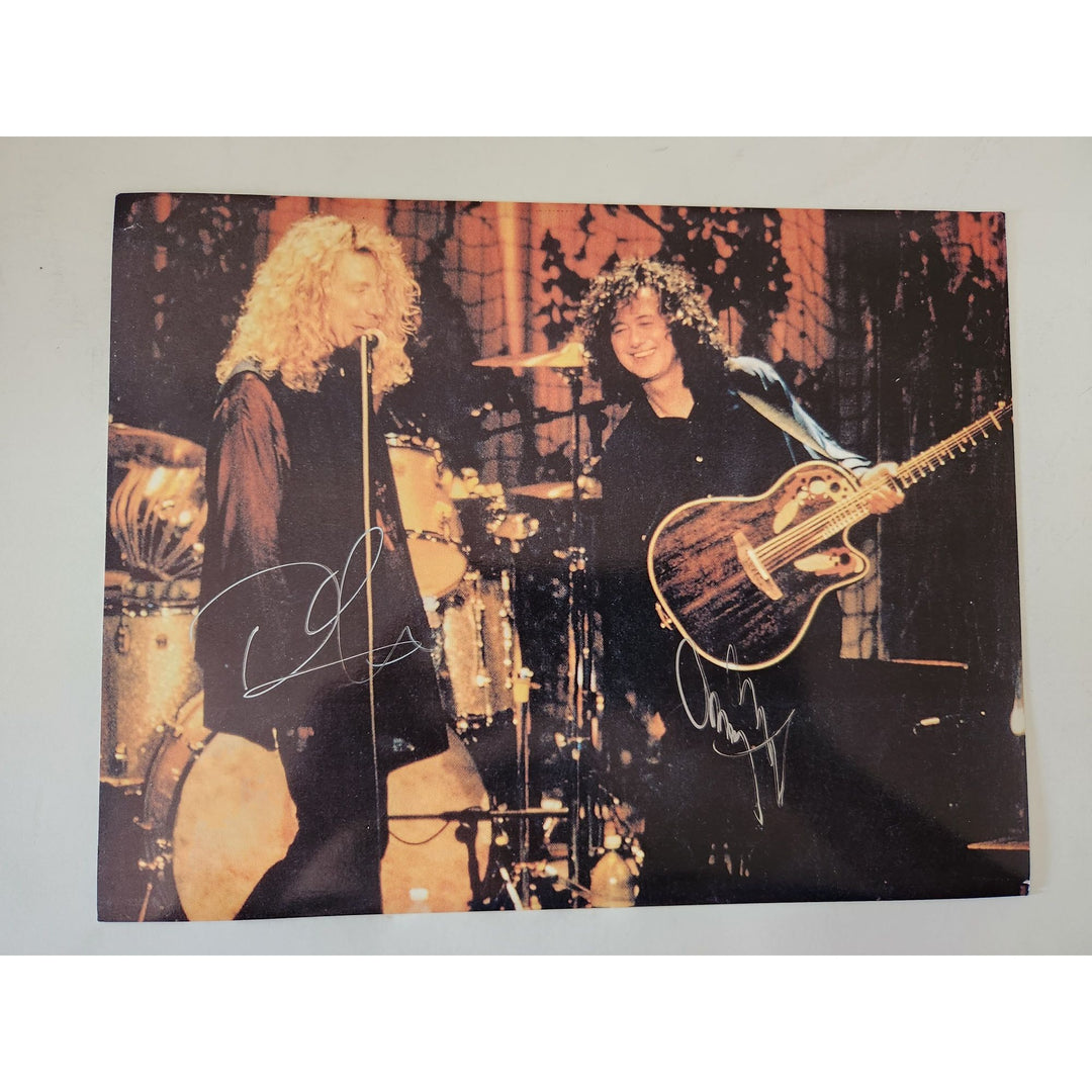 Jimmy Page and Robert Plant 8x10 photo sign with proof