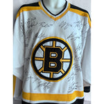 Load image into Gallery viewer, Boston Bruins game model Jersey all-time great signed Milt Schmidt Johnny Bucyik Ray Bourque Bobby Orr Phil Esposito
