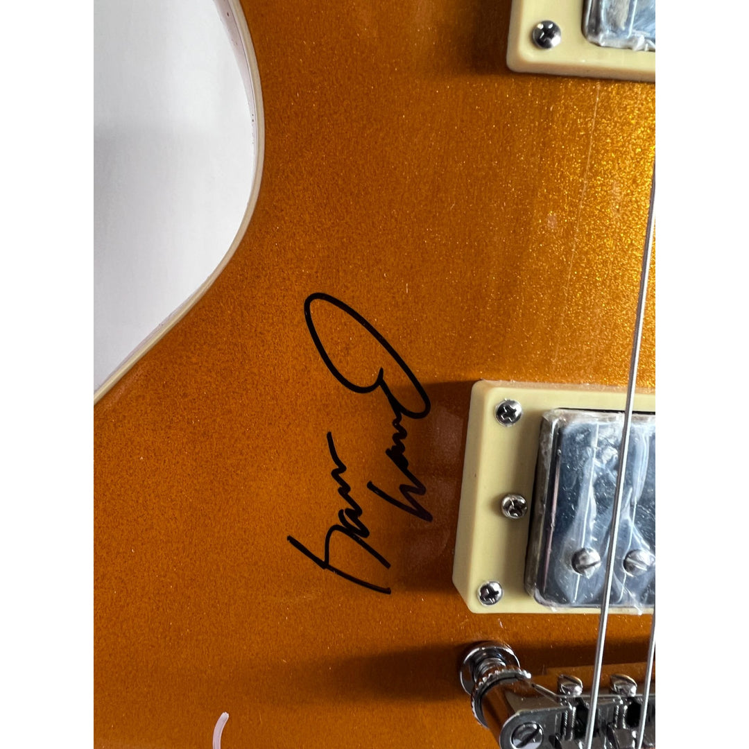 Def Leppard Joe Elliott Vivian Campbell Rick Savage Rick Allen Phil Collen les paul electric guitar signed with proof