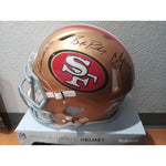 Load image into Gallery viewer, Christian McCaffrey Deebo Samuel Brock Purdy San Francisco 49ers Riddell Speed game model helmet signed with proof
