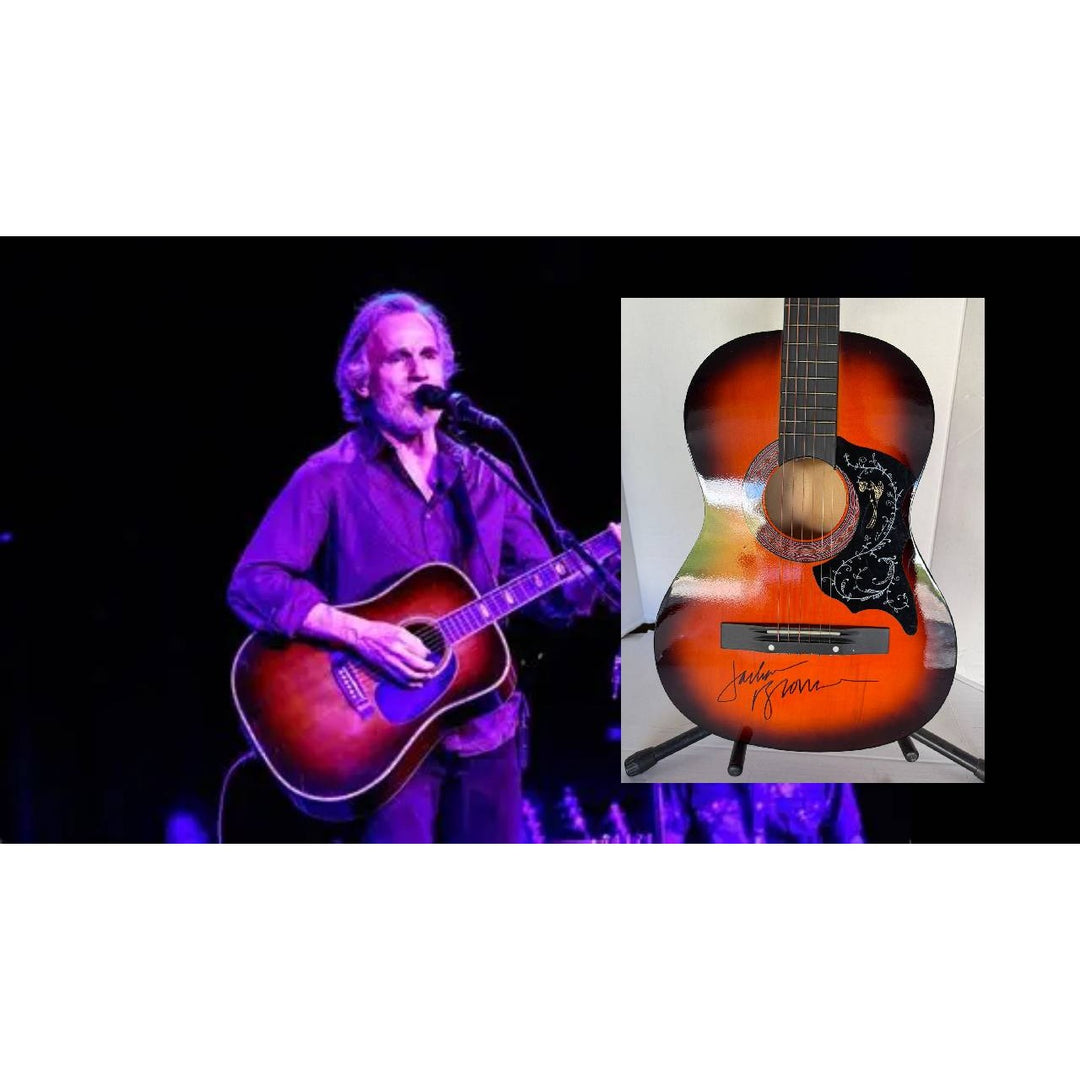 Jackson Browne vintage acoustic guitar signed with proof