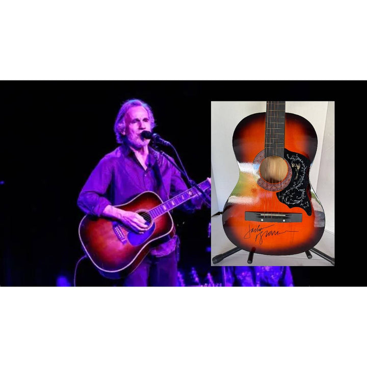 Jackson Browne vintage acoustic guitar signed with proof