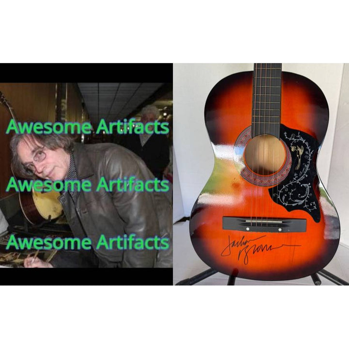 Jackson Browne vintage acoustic guitar signed with proof