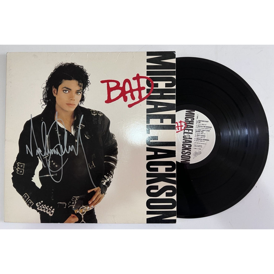 Michael Jackson "Bad" original LP signed with proof