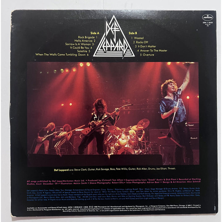 Rick Savage Vivian Campbell Rick Allen Def Leppard On Through The Night  LP signed with proof