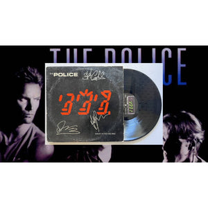 The Police Sting, Andy Summers, Stewart Copeland Ghost in the machine lp signed with proof