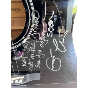 Eric Clapton incredible signed and inscribed "keep your feet on the ground see you soon" full size acoustic guitar one of a kind