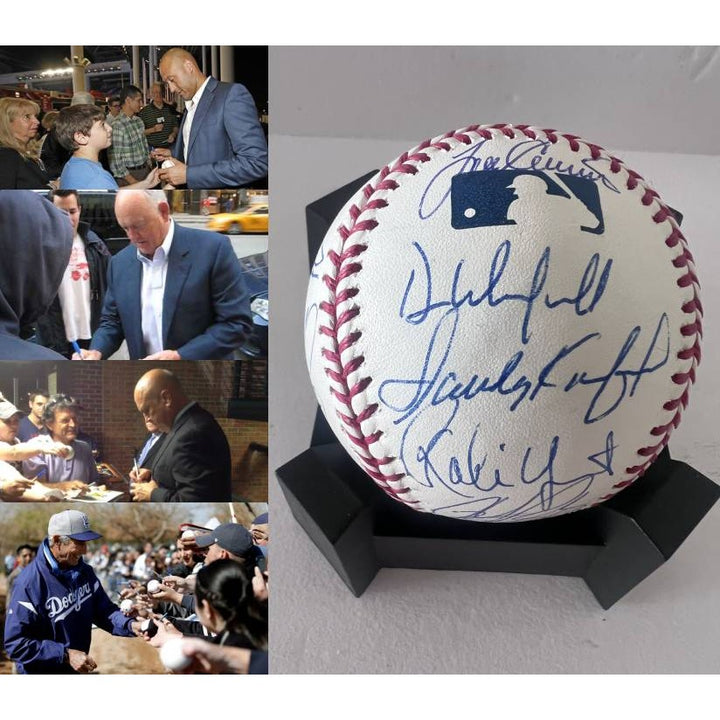 Nolan Ryan Sandy Koufax Tom Seaver Pete Rose Cal Ripken Jr Derek Jeter 24 MLB Hall of Famers Rawlings MLB baseball signed with proof