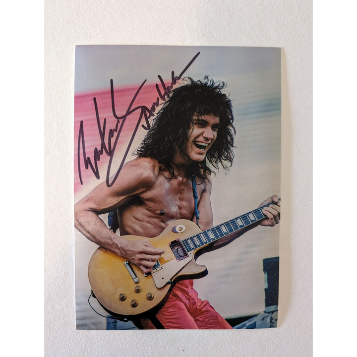 Eddie Van Halen 5x7 photograph signed with proof