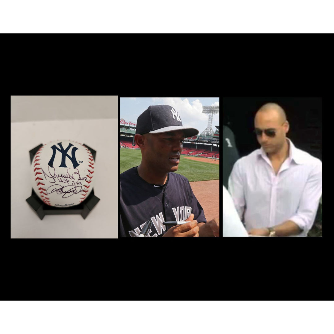 Derek Jeter Mariano Rivera New York Yankees Rawlings Baseball signed with proof