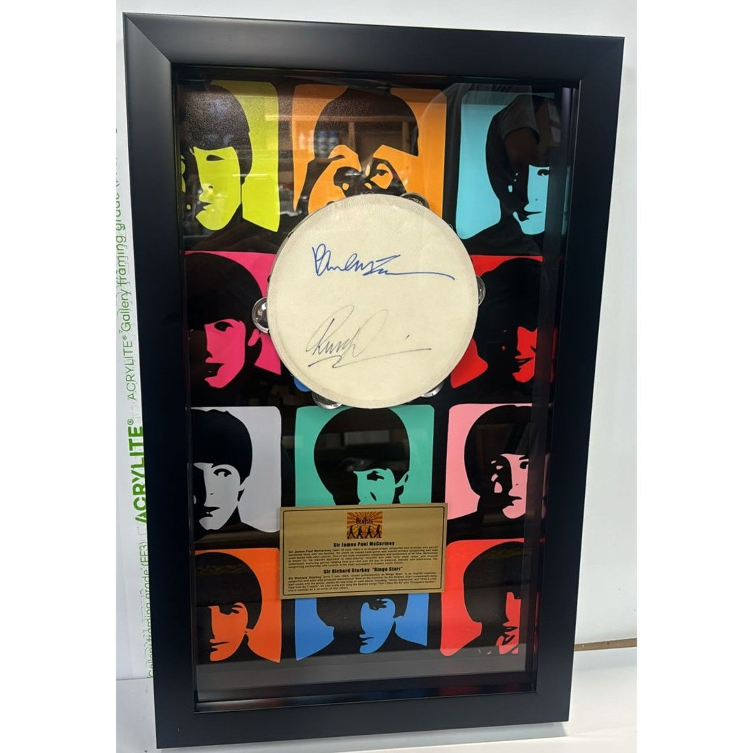 Ringo Starr legendary drummer of The Beatles 10-in tambourine signed with proof